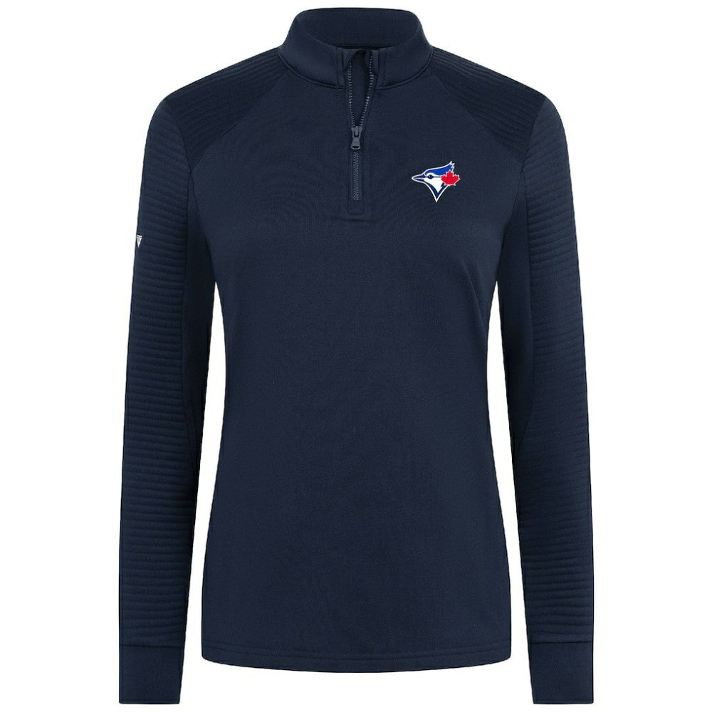 Toronto Blue Jays Levelwear Women's Power Insignia 2.0 Quarter-Zip Pullover Top - Navy - MLB Lifestyle
