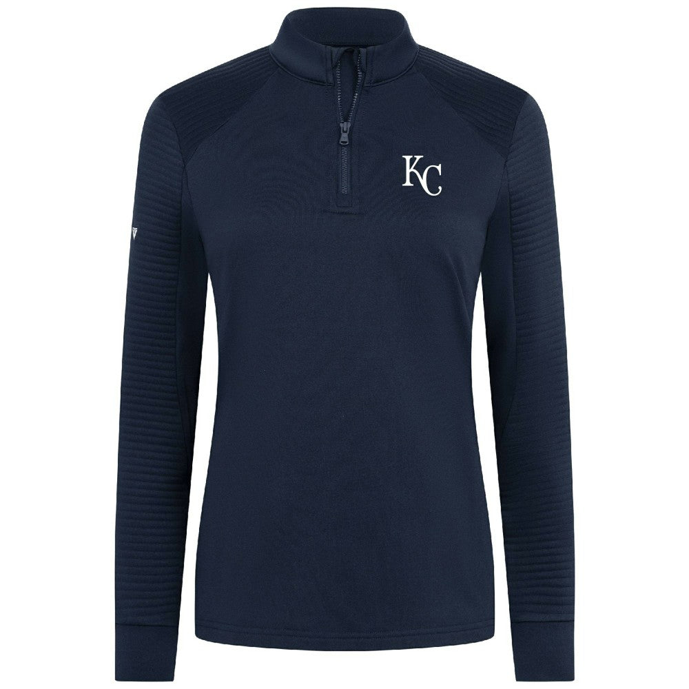 Kansas City Royals Levelwear Women's Power Insignia 2.0 Quarter-Zip Pullover Top - Navy - MLB Lifestyle
