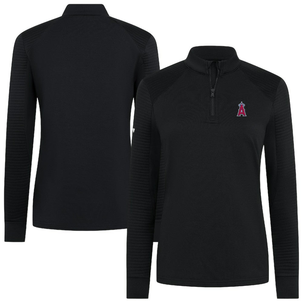 Los Angeles Angels Levelwear Women's Power Insignia 2.0 Quarter-Zip Pullover Top - Black - MLB on Sale