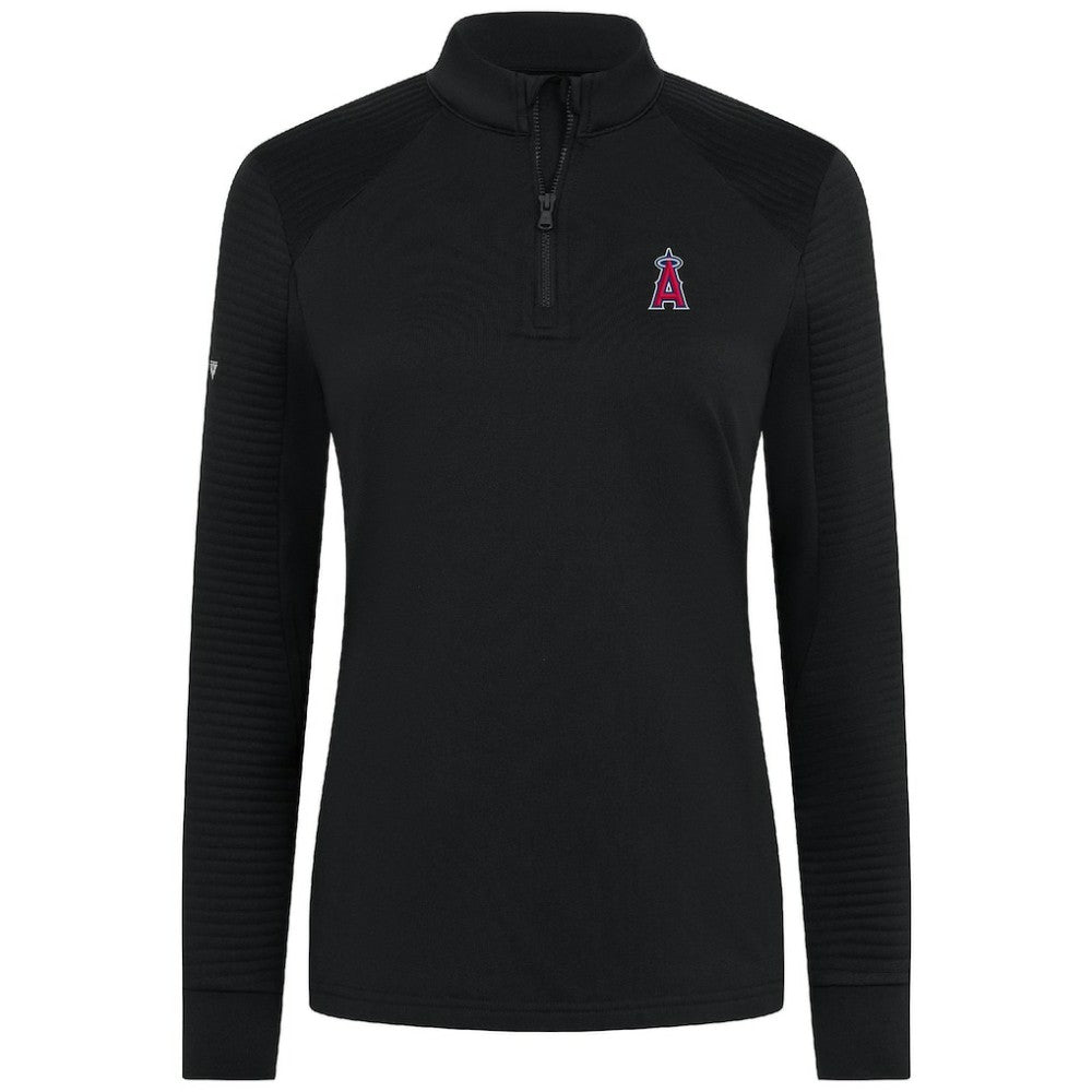Los Angeles Angels Levelwear Women's Power Insignia 2.0 Quarter-Zip Pullover Top - Black - MLB on Sale