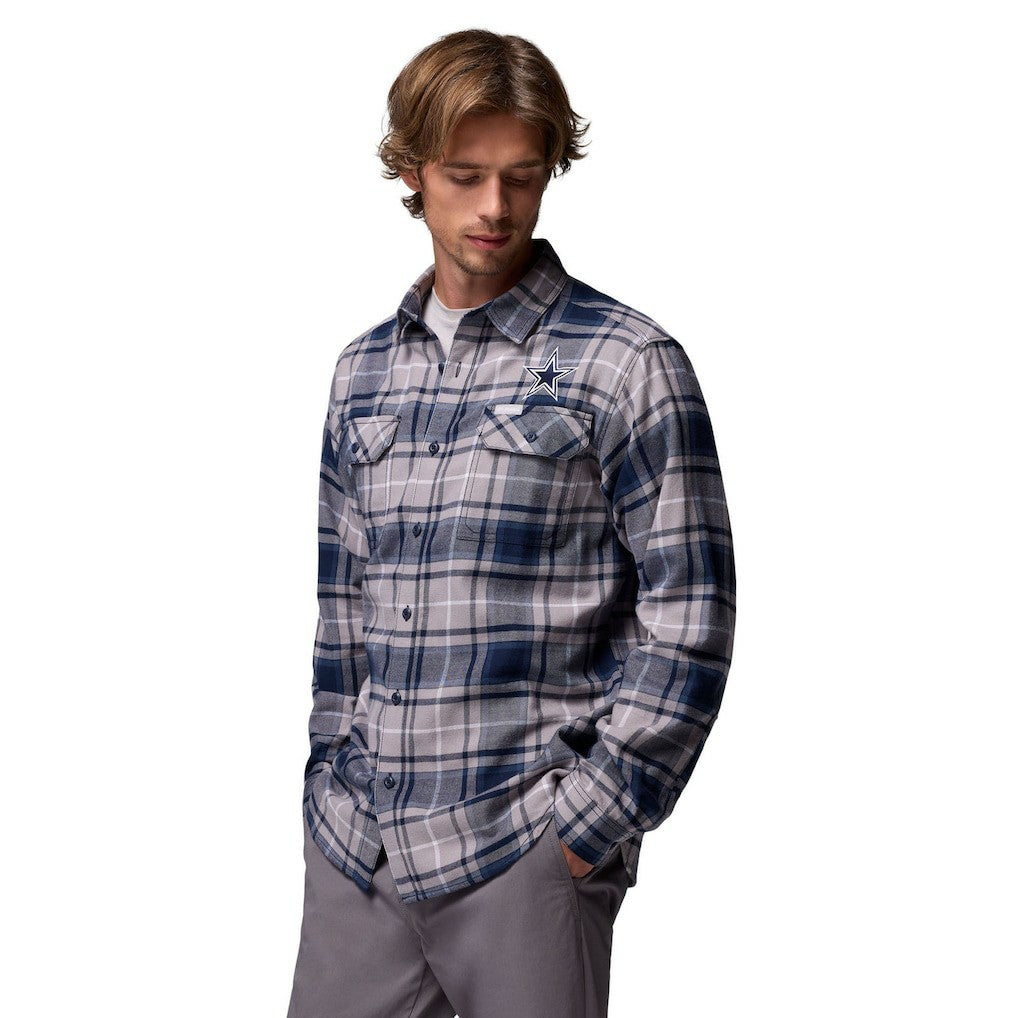Columbia Dallas Cowboys Flare Gun Long-Sleeve Button-Up Flannel Shirt Navy