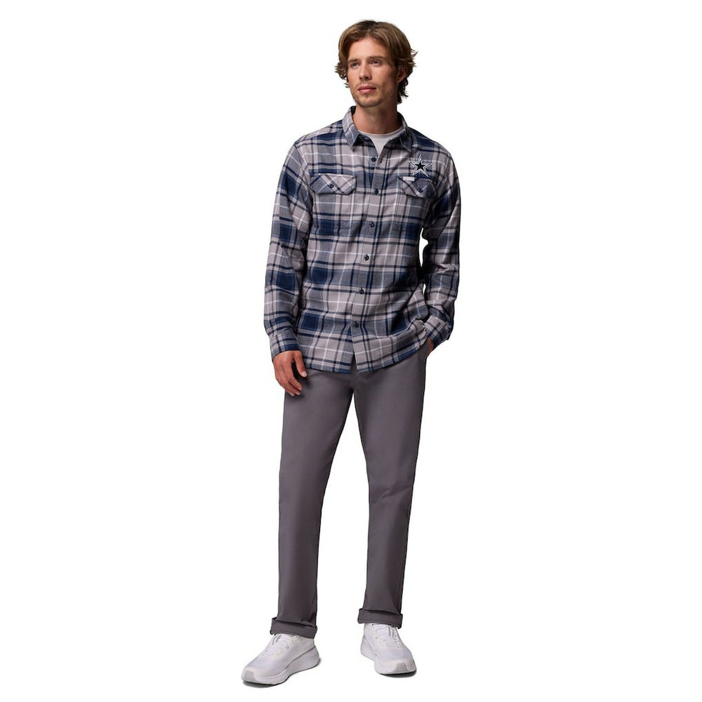 Columbia Dallas Cowboys Flare Gun Long-Sleeve Button-Up Flannel Shirt Navy