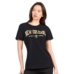 New Orleans Saints G-III 4Her by Carl Banks Women's Super-Slim Lightweight Winning Crew T-Shirt Black