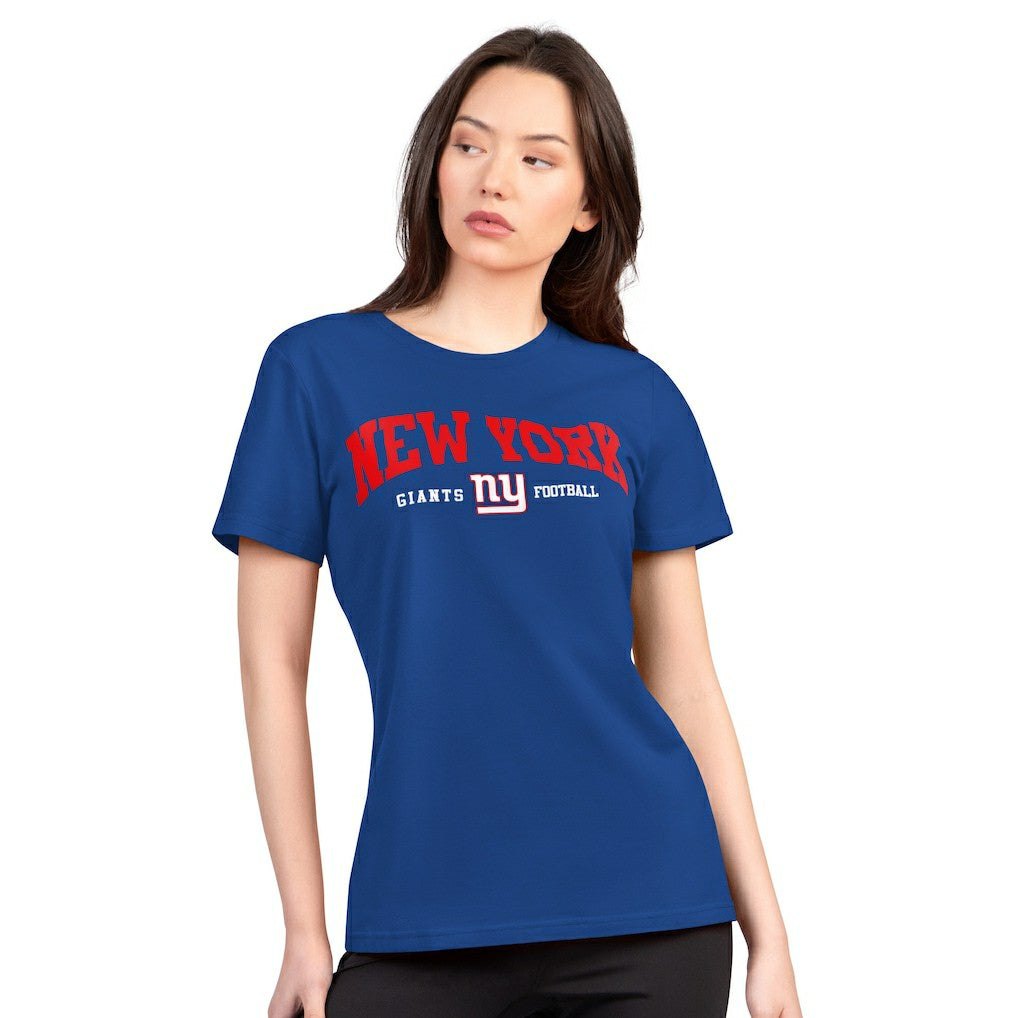 New York Giants G-III 4Her by Carl Banks Women's Super-Slim Lightweight Winning Crew T-Shirt Royal