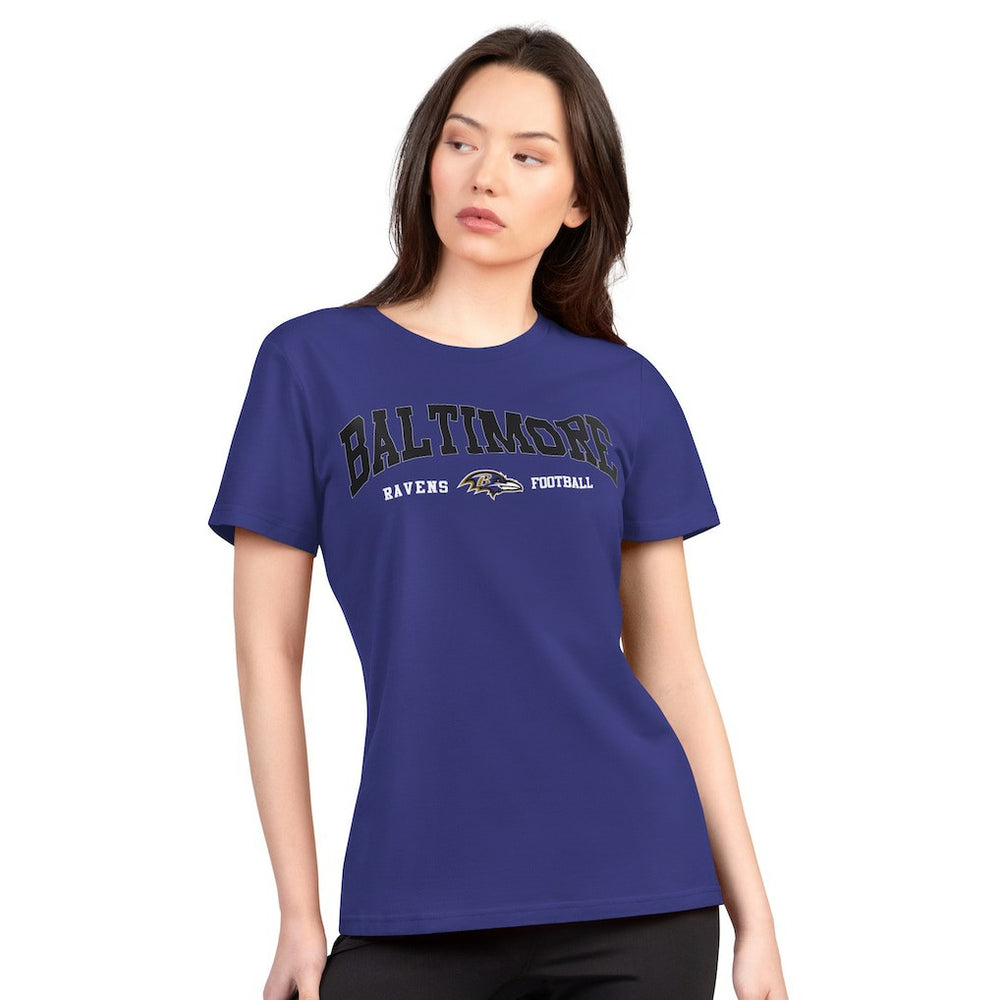 Baltimore Ravens G-III 4Her by Carl Banks Women's Super-Slim Lightweight Winning Crew T-Shirt Purple