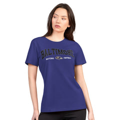 Baltimore Ravens G-III 4Her by Carl Banks Women's Super-Slim Lightweight Winning Crew T-Shirt Purple