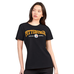 Pittsburgh Steelers G-III 4Her by Carl Banks Women's Super-Slim Lightweight Winning Crew T-Shirt Black