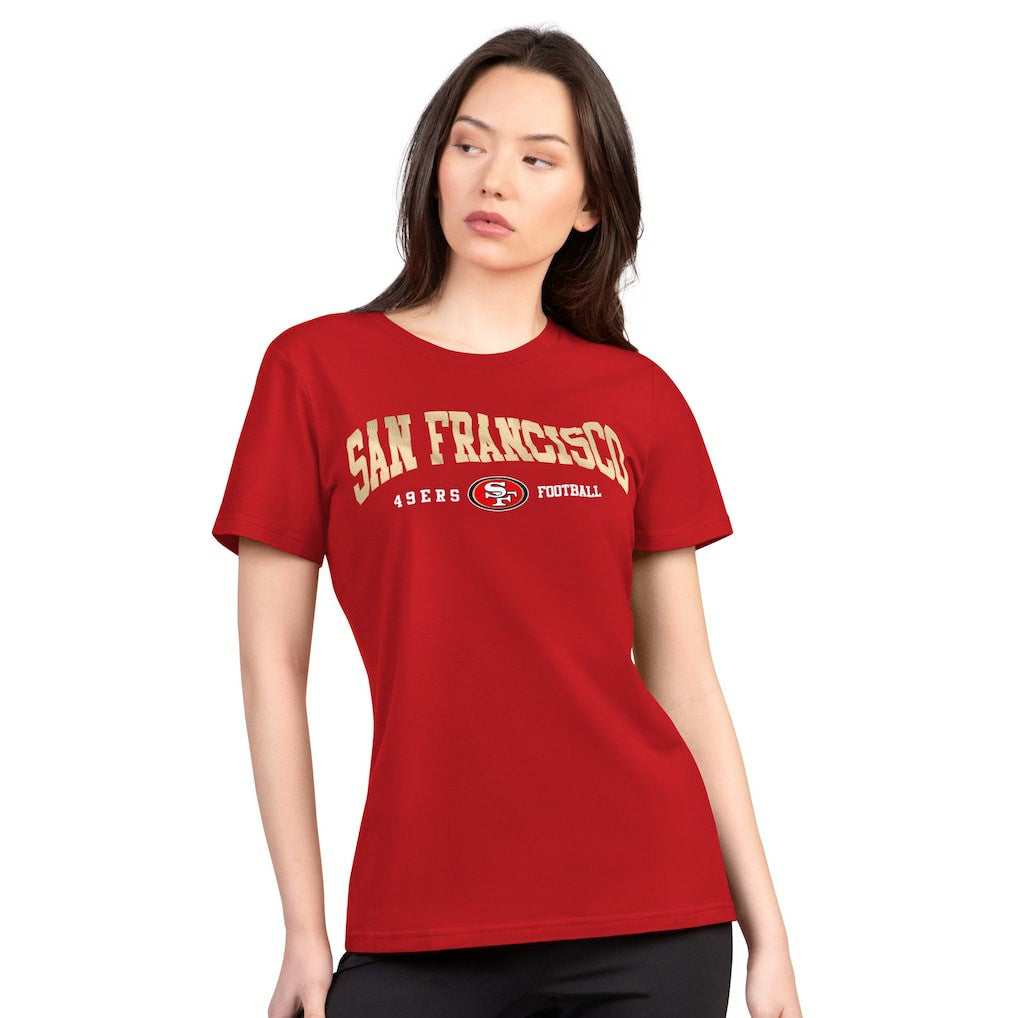 San Francisco 49ers G-III 4Her by Carl Banks Women's Super-Slim Lightweight Winning Crew T-Shirt Scarlet