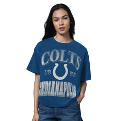 Indianapolis Colts Starter Women's Oversized Hall of Fame T-Shirt Heather Royal