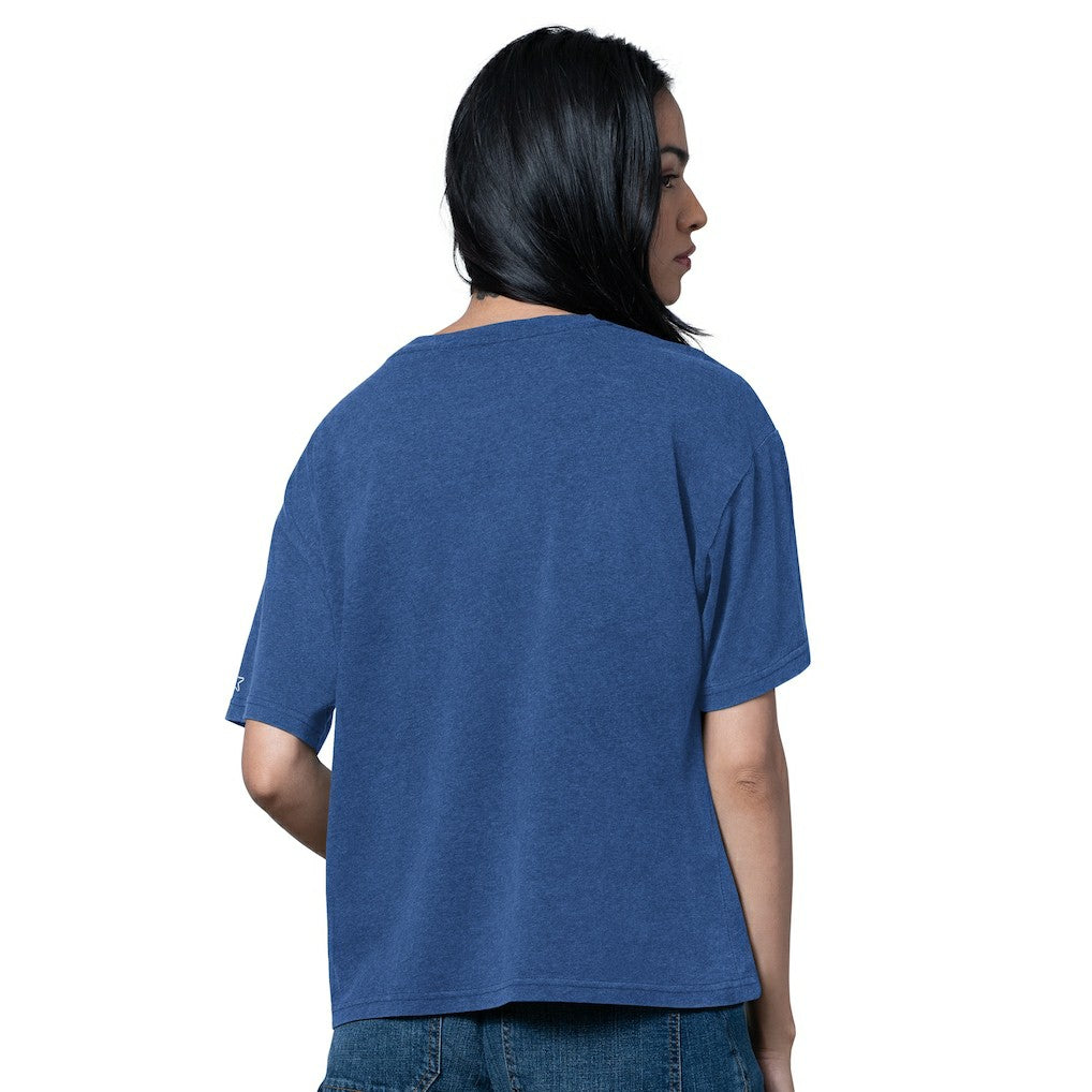 New York Giants Starter Women's Oversized Hall of Fame T-Shirt Heather Royal