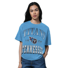 Tennessee Titans Starter Women's Oversized Hall of Fame T-Shirt Light Blue