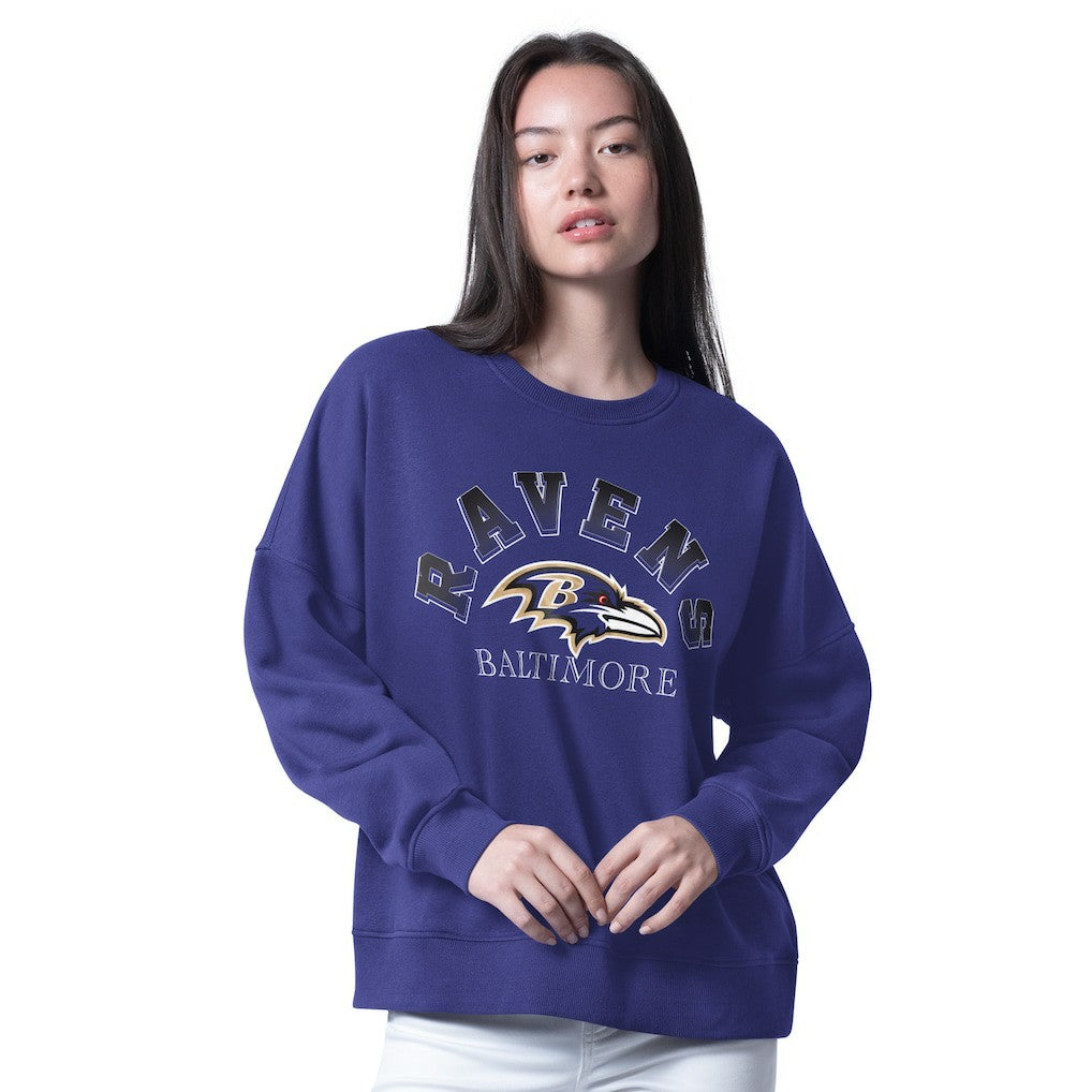 Baltimore Ravens G-III 4Her by Carl Banks Women's Oversized Feud Sweatshirt Purple