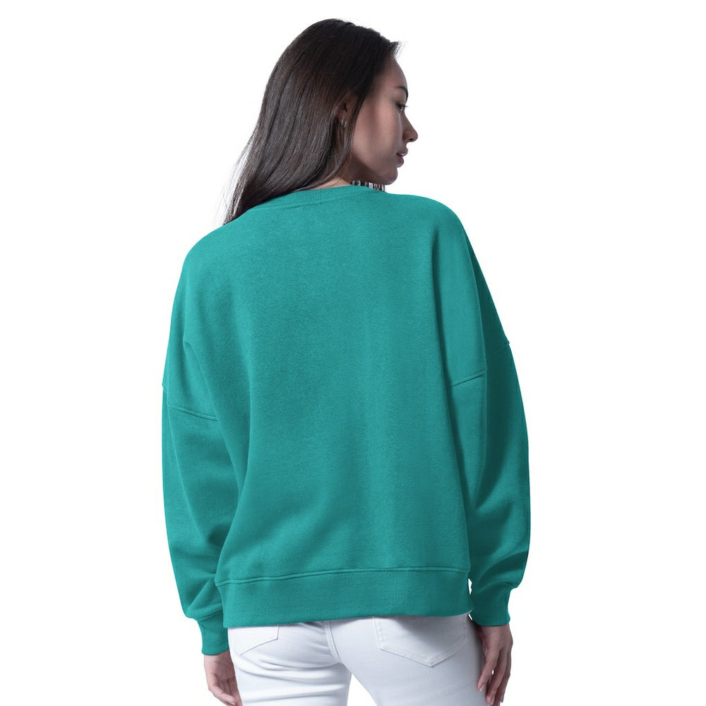 Miami Dolphins G-III 4Her by Carl Banks Women's Oversized Feud Sweatshirt Aqua