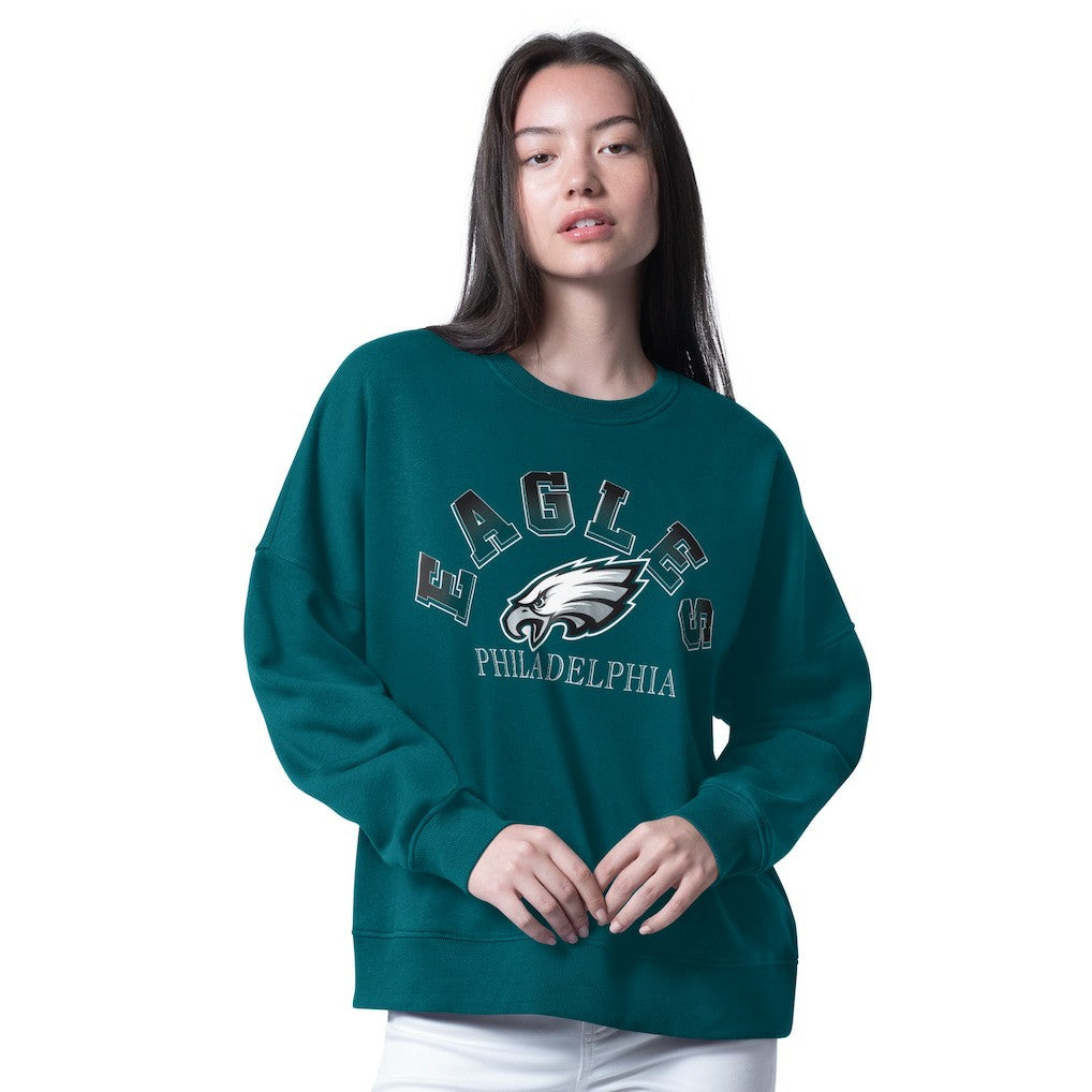 Philadelphia Eagles G-III 4Her by Carl Banks Women's Oversized Feud Sweatshirt Midnight Green