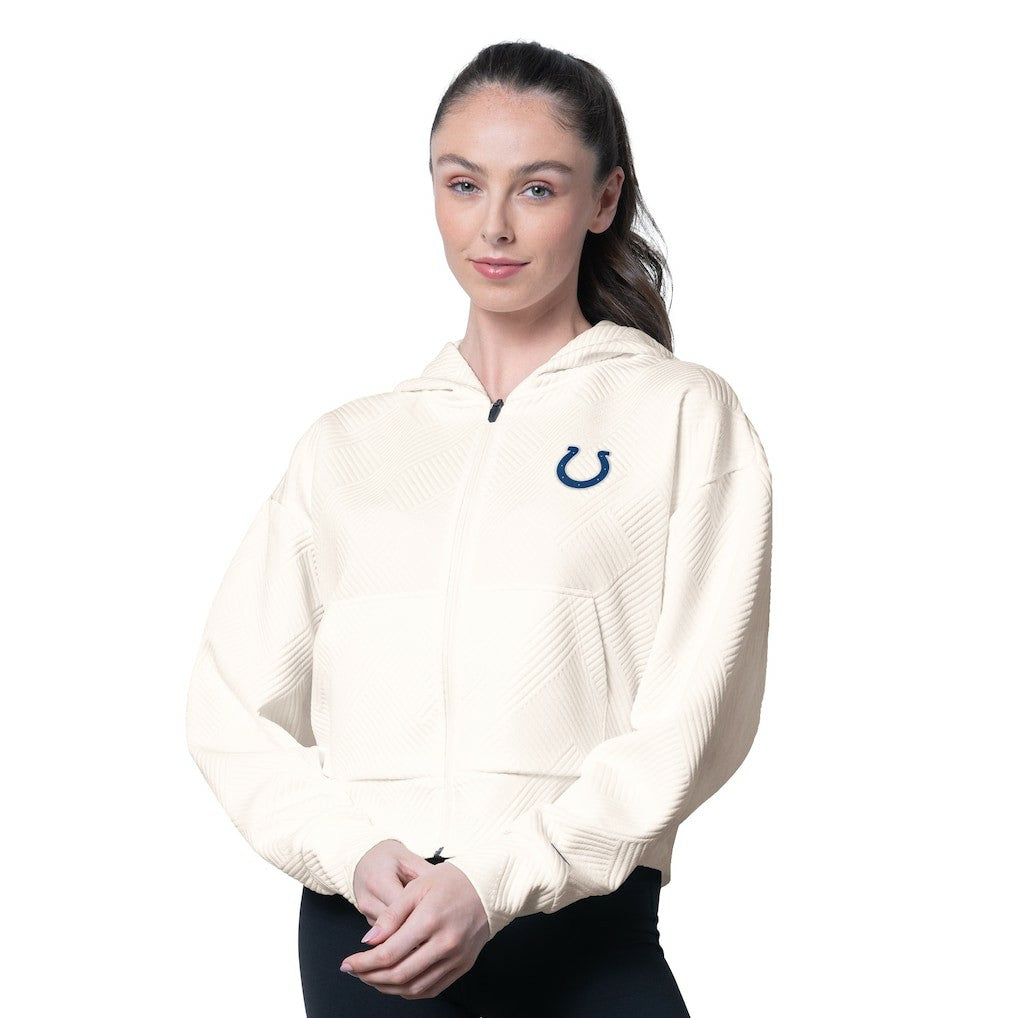 Indianapolis Colts MSX by Michael Strahan Women's Eleanor Full-Zip Hoodie Cream