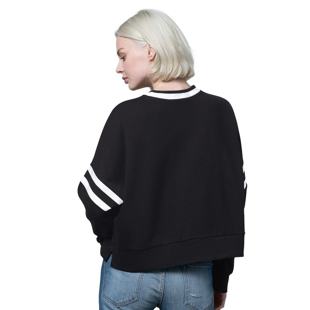 Indianapolis Colts Starter Women's Rally Drop Shoulder Cropped Sweatshirt Black
