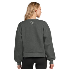 Houston Texans Starter Women's Show Up Cropped Fleece Pullover Sweatshirt Heather Gray