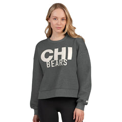 Chicago Bears Starter Women's Show Up Cropped Fleece Pullover Sweatshirt Heather Gray