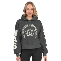 Washington Commanders Starter Women's Star Player Cropped Fleece Pullover Hoodie Heather Charcoal