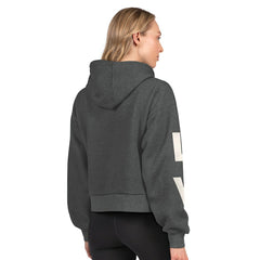 Las Vegas Raiders Starter Women's Star Player Cropped Fleece Pullover Hoodie Heather Charcoal