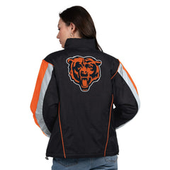Chicago Bears Starter Women's Thursday Night Gridiron Half-Zip Jacket Black/Orange
