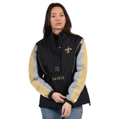 New Orleans Saints Starter Women's Thursday Night Gridiron Half-Zip Jacket Black/Gold