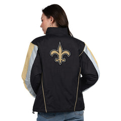 New Orleans Saints Starter Women's Thursday Night Gridiron Half-Zip Jacket Black/Gold