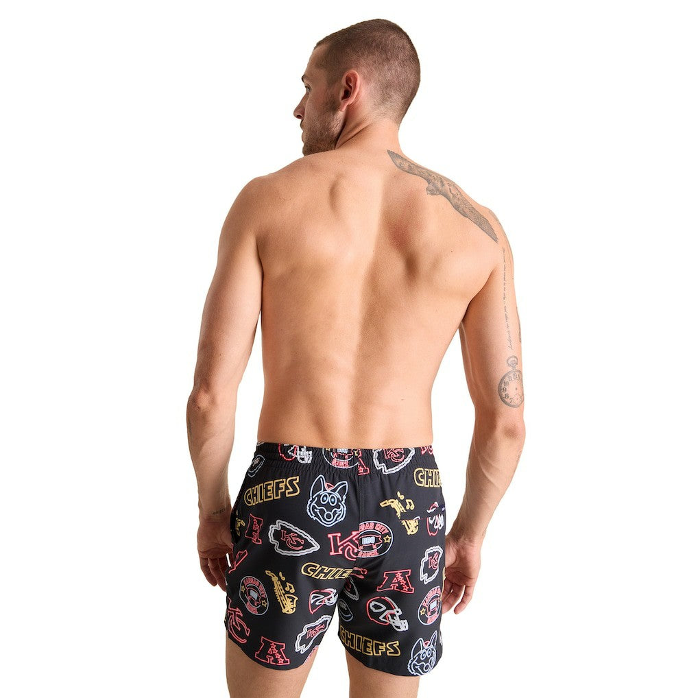 Kansas City Chiefs Chubbies The Neon 5.5" Classic Lined Swim Trunks Black