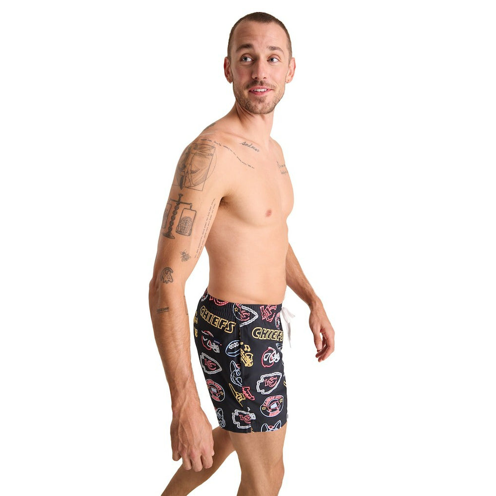 Kansas City Chiefs Chubbies The Neon 5.5" Classic Lined Swim Trunks Black