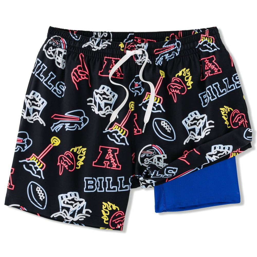 Buffalo Bills Chubbies The Neon 5.5" Classic Lined Swim Trunks Black