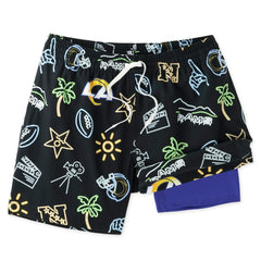 Los Angeles Rams Chubbies The Neon 5.5" Classic Lined Swim Trunks Black