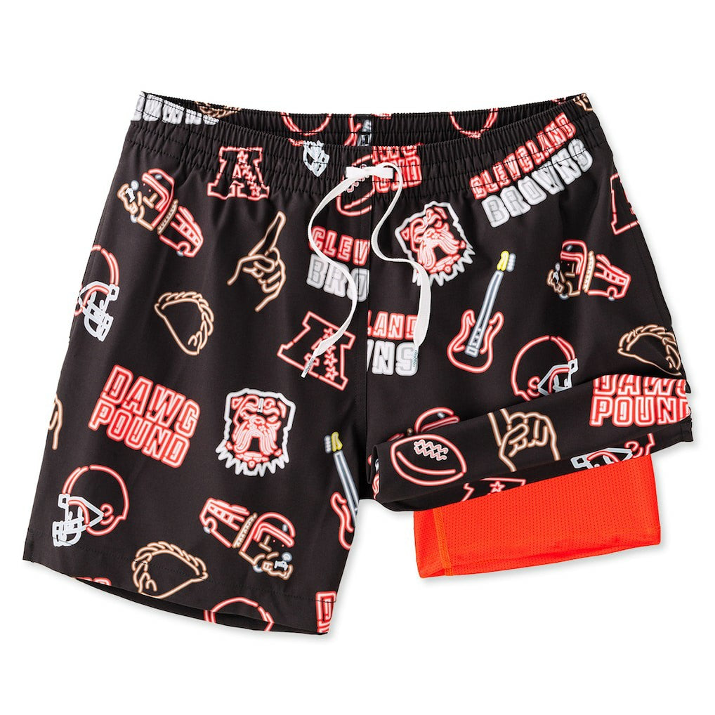 Cleveland Browns Chubbies The Neon 5.5" Classic Lined Swim Trunks Brown