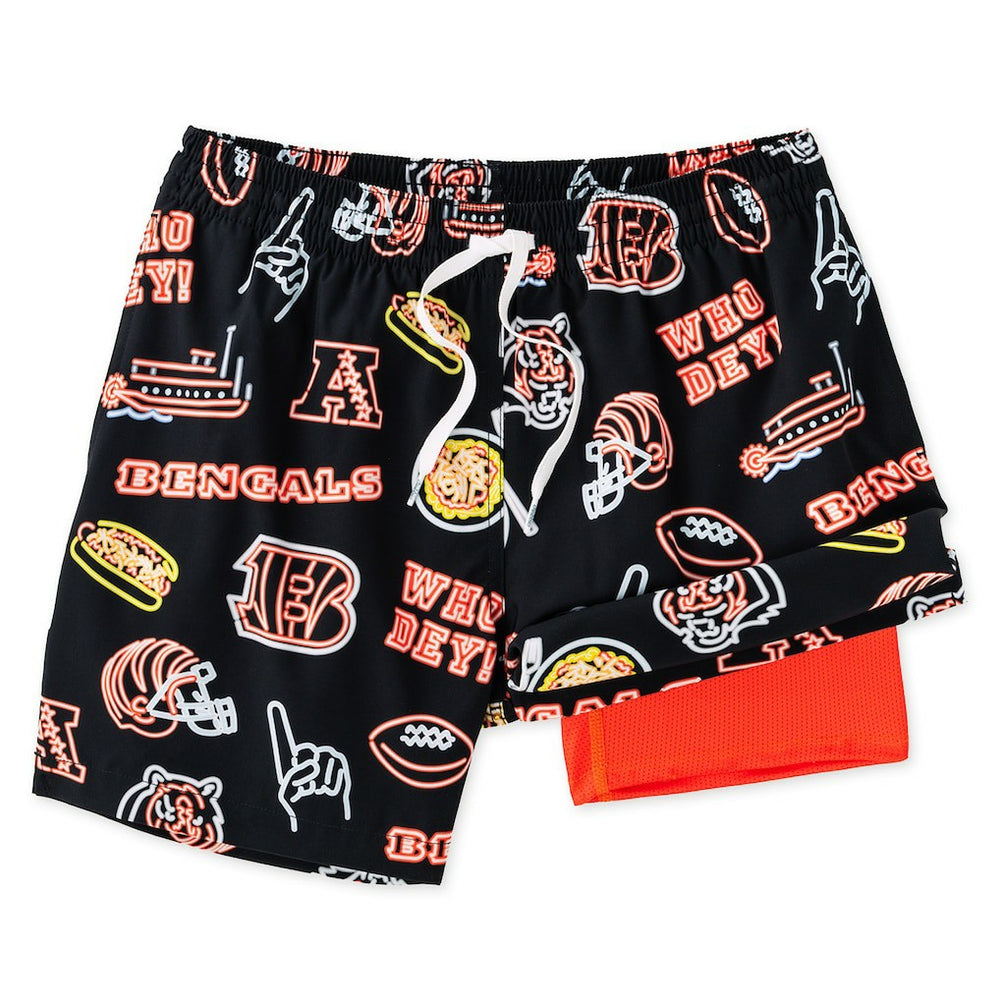 Cincinnati Bengals Chubbies The Neon 5.5" Classic Lined Swim Trunks Black
