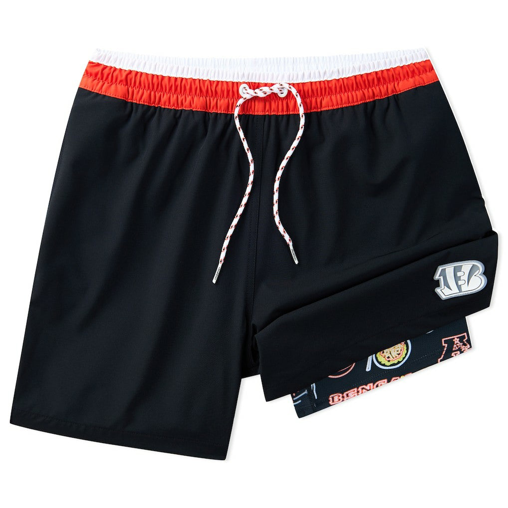 Cincinnati Bengals Chubbies 5.5" Classic Lined Swim Trunks Black