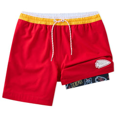 Kansas City Chiefs Chubbies 5.5" Classic Lined Swim Trunks Red