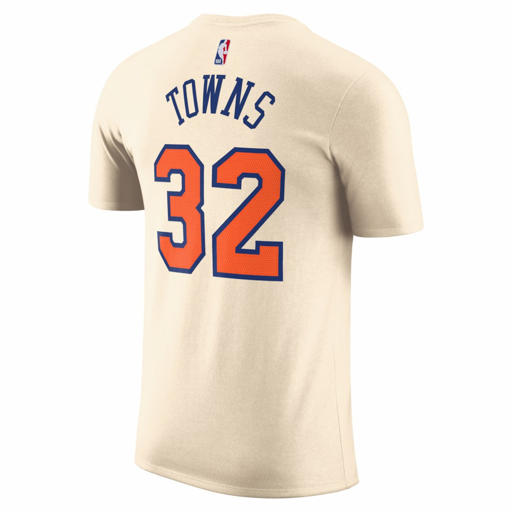 Karl-Anthony Towns New York Knicks Unisex 2025/26 City Edition Name & Number T-Shirt Cream | Nike discount