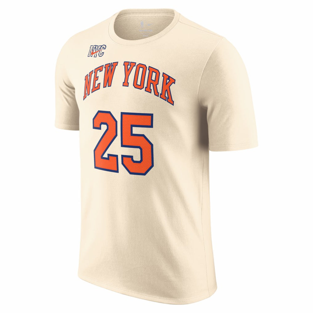 Mikal Bridges New York Knicks Unisex 2025/26 City Edition Name & Number T-Shirt Cream | Nike online