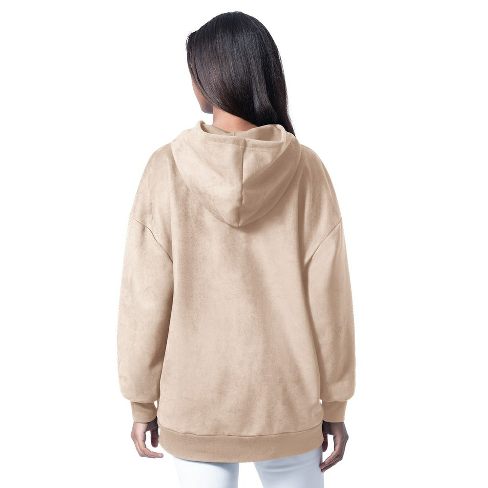Baltimore Ravens G-III 4Her by Carl Banks Women's Best Hitter Oversized Tunic Pullover Hoodie Cream