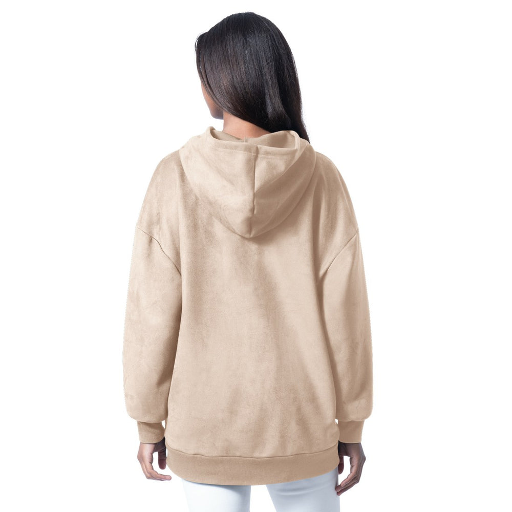 Denver Broncos G-III 4Her by Carl Banks Women's Best Hitter Oversized Tunic Pullover Hoodie Cream