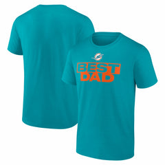 Miami Dolphins Best Dad Father's Day T-Shirt Aqua