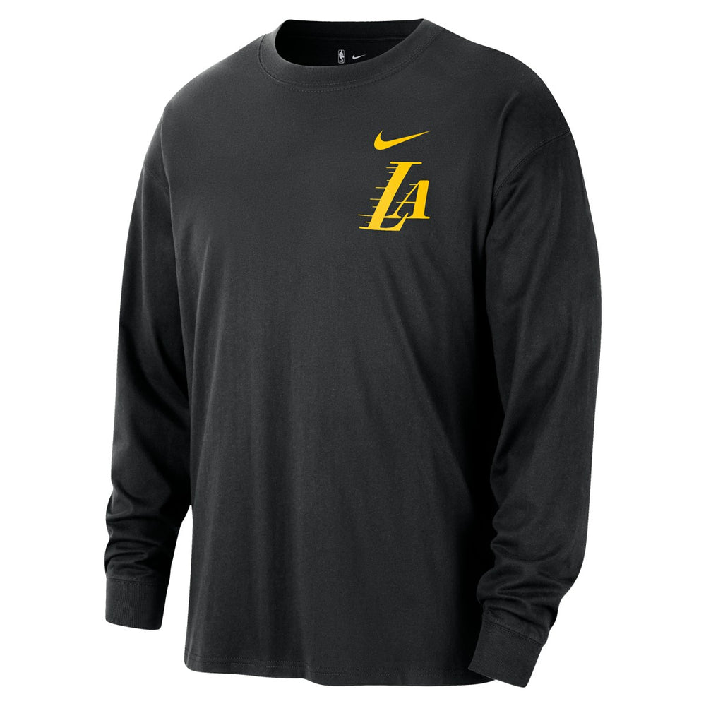 Los Angeles Lakers 2025/26 City Edition Remix Essential Logo Long Sleeve T-Shirt Black | Nike