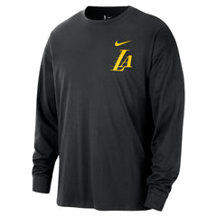 Los Angeles Lakers 2025/26 City Edition Remix Essential Logo Long Sleeve T-Shirt Black | Nike