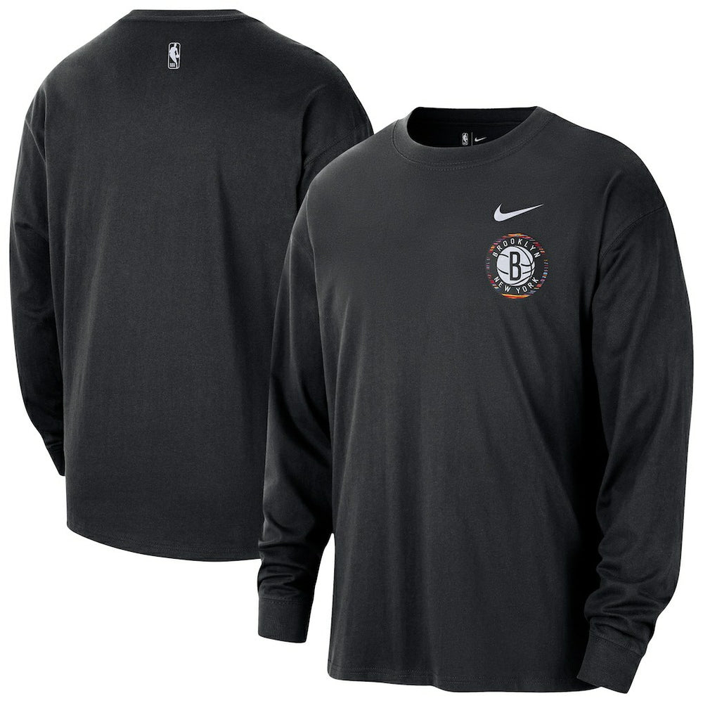 Brooklyn Nets 2025/26 City Edition Remix Essential Logo Long Sleeve T-Shirt Black | Nike online