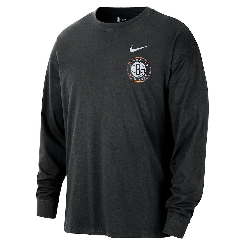Brooklyn Nets 2025/26 City Edition Remix Essential Logo Long Sleeve T-Shirt Black | Nike online