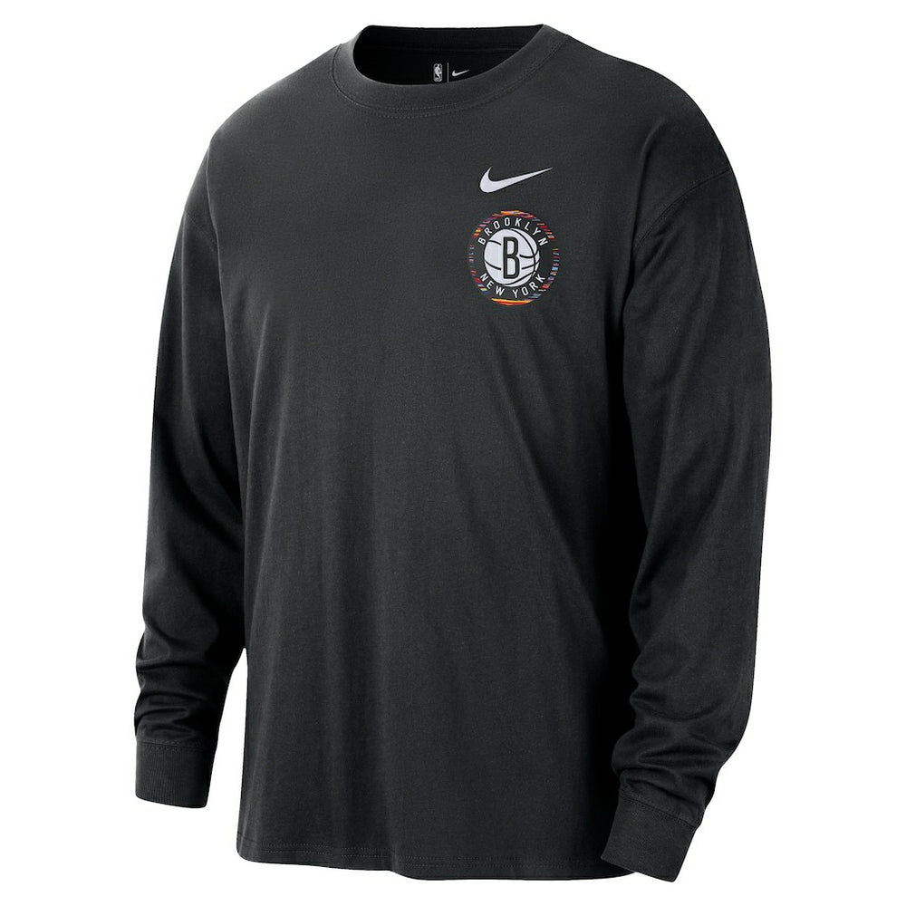 Brooklyn Nets 2025/26 City Edition Remix Essential Logo Long Sleeve T-Shirt Black | Nike online
