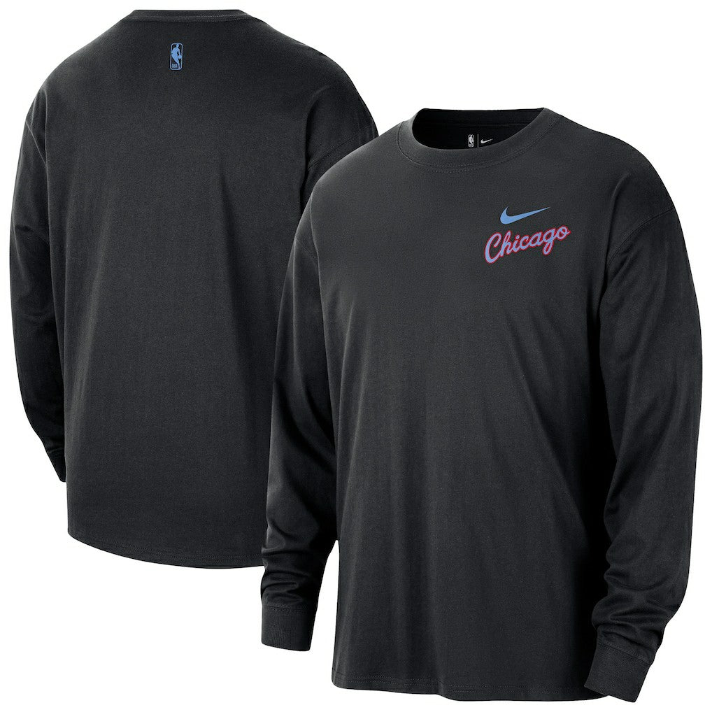 Chicago Bulls 2025/26 City Edition Remix Essential Logo Long Sleeve T-Shirt for sale Black | Nike US