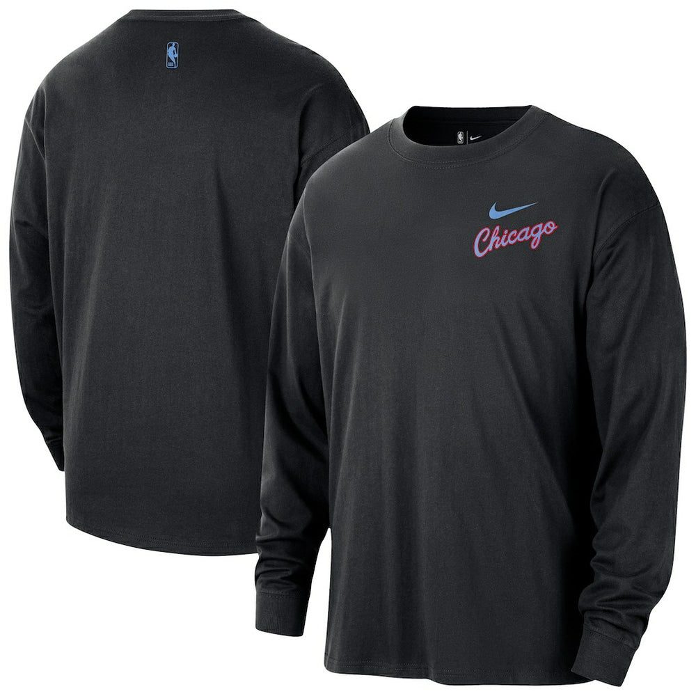 Chicago Bulls 2025/26 City Edition Remix Essential Logo Long Sleeve T-Shirt for sale Black | Nike US