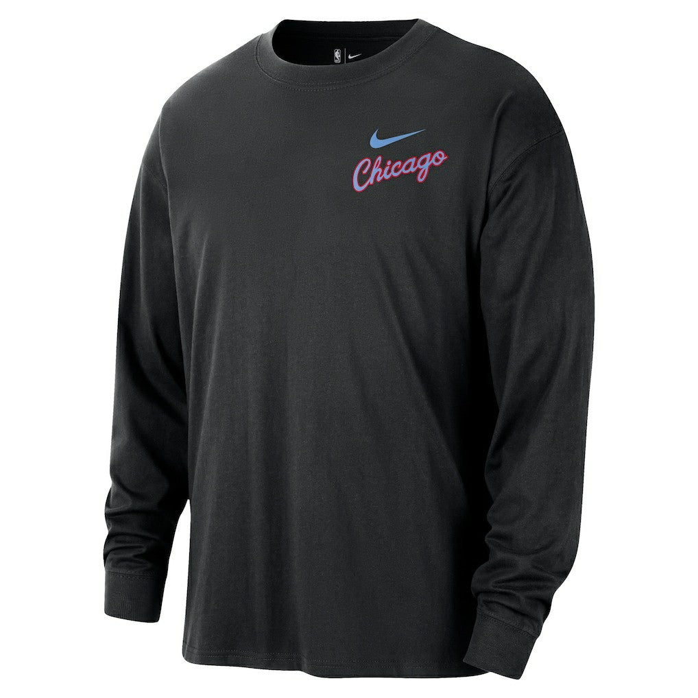 Chicago Bulls 2025/26 City Edition Remix Essential Logo Long Sleeve T-Shirt for sale Black | Nike US