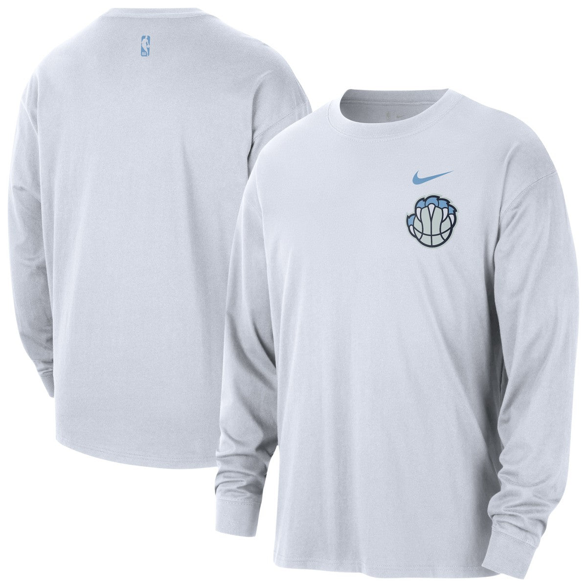 Memphis Grizzlies 2025/26 City Edition Remix Essential Logo Long Sleeve T-Shirt White | Nike US