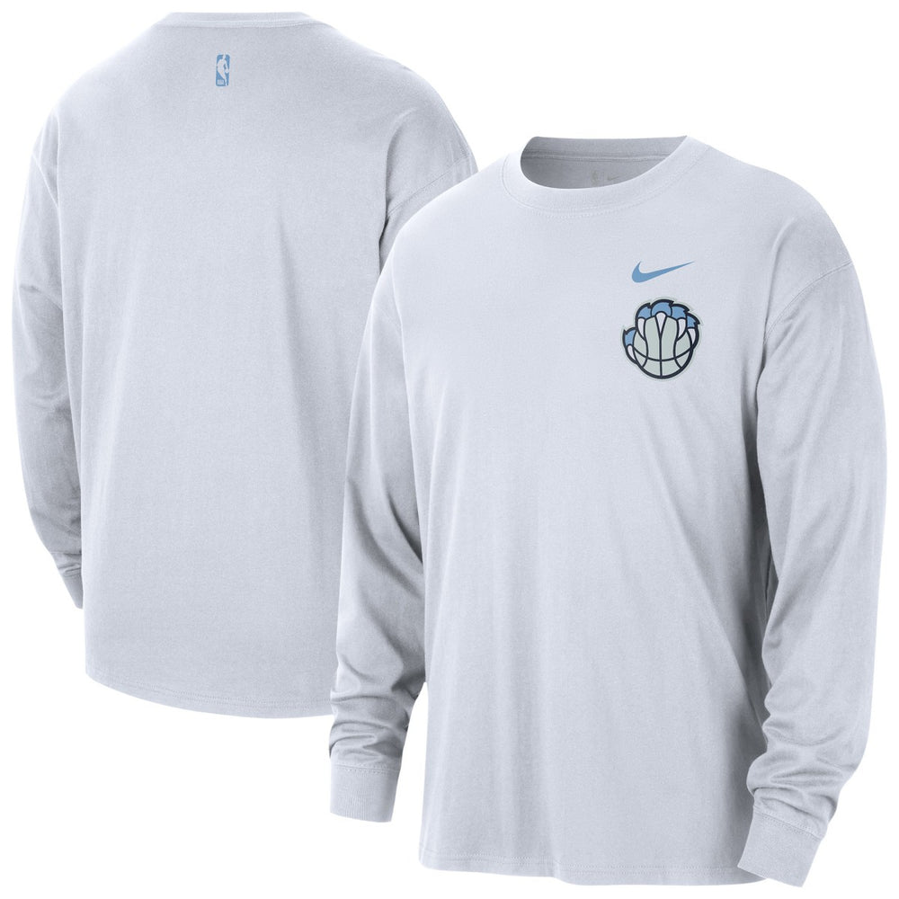Memphis Grizzlies 2025/26 City Edition Remix Essential Logo Long Sleeve T-Shirt White | Nike US